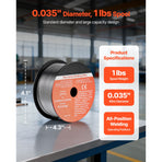 Flux Core MIG Welding Wire, E71T-11 0.9mm 0.45kg, Gasless Mild Steel Welding Wire with Low Spatter for All Position Arc Welding, Self-Shielded for Outdoor Use (Pack of 2 Rolls)