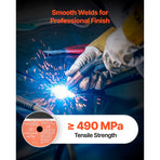 Flux Core MIG Welding Wire, E71T-11 0.9mm 0.45kg, Gasless Mild Steel Welding Wire with Low Spatter for All Position Arc Welding, Self-Shielded for Outdoor Use (Pack of 2 Rolls)