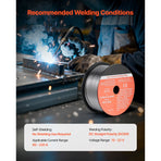 Flux Core MIG Welding Wire, E71T-11 0.9mm 0.45kg, Gasless Mild Steel Welding Wire with Low Spatter for All Position Arc Welding, Self-Shielded for Outdoor Use (Pack of 2 Rolls)