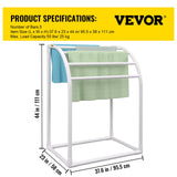 VEVOR Pool Towel Rack, 5 Bar, Milky, Freestanding Outdoor PVC Curved Poolside Storage Organizer, Include 8 Towel Clips, Mesh Bag, Hook, Also Stores Floats and Paddles, for Beach, Swimming Pool, Home - Close-Up Angle