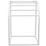 VEVOR Pool Towel Rack, 5 Bar, Milky, Freestanding Outdoor PVC Curved Poolside Storage Organizer, Include 8 Towel Clips, Mesh Bag, Hook, Also Stores Floats and Paddles, for Beach, Swimming Pool, Home
