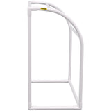 VEVOR Pool Towel Rack, 5 Bar, Milky, Freestanding Outdoor PVC Curved Poolside Storage Organizer, Include 8 Towel Clips, Mesh Bag, Hook, Also Stores Floats and Paddles, for Beach, Swimming Pool, Home