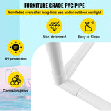 VEVOR Outdoor Towel Rack Pool Towel Rack 7 Bar Curved White Freestanding Patio - Top-Down View