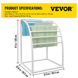 VEVOR Outdoor Towel Rack Pool Towel Rack 7 Bar Curved White Freestanding Patio - Close-Up Angle
