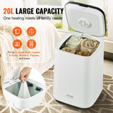 VEVOR 20L Large Towel Warmer Bucket with LED Screen U-shaped Light & Timer White - Top-Down View