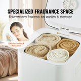 VEVOR 20L Large Towel Warmer Bucket with LED Screen U-shaped Light & Timer White - 45-Degree Angle