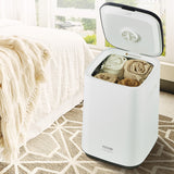 VEVOR 20L Large Towel Warmer Bucket with LED Screen U-shaped Light & Timer White - Low Angle