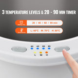 VEVOR Towel Warmer Bucket, 20L Large Towel Warmer for Bathroom, Auto Shut Off Towel Heater with 4-Level Timer Fits up to Two 40