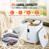 VEVOR 25L Towel Warmer Bucket with LED Screen Bottom Heating Columns Timer White - Top-Down View