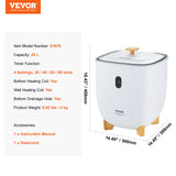 VEVOR 25L Towel Warmer Bucket with LED Screen Bottom Heating Columns Timer White - Close-Up Angle