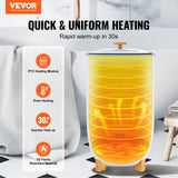 VEVOR 35L Large Towel Warmer Bucket with LED Screen Drying Fuction & Timer White - Front View