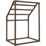 VEVOR Pool Towel Rack, 5 Bar, Brown, Freestanding Outdoor PVC Trapedozal Poolside Storage Organizer, Include 8 Towel Clips, Mesh Bag, Hook, Also Stores Floats and Paddles, for Beach, Swimming Pool - Extra Image