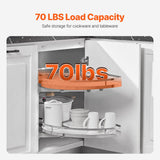 Swing Left Blind Corner Cabinet, Pull Out Organizer for 36 inch Width Blind Cabinet, 2 Tier Height Adjustable Swing Tray, Soft Close Kitchen Cloud Blind Organizer, Left Open - Top-Down View