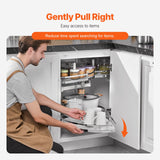 Swing Left Blind Corner Cabinet, Pull Out Organizer for 36 inch Width Blind Cabinet, 2 Tier Height Adjustable Swing Tray, Soft Close Kitchen Cloud Blind Organizer, Left Open - 45-Degree Angle