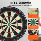 VEVOR Dartboard and Cabinet Set Official Size Complete Accessory Steel Tip Dart - Front View