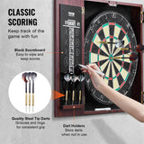 VEVOR Dartboard and Cabinet Set Official Size Complete Accessory Steel Tip Dart - Side View