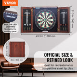 VEVOR Dartboard and Cabinet Set Official Size Complete Accessory Steel Tip Dart - Front View