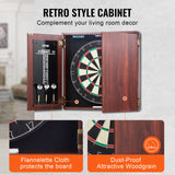 VEVOR Dartboard and Cabinet Set Official Size Complete Accessory Steel Tip Dart - 45-Degree Angle