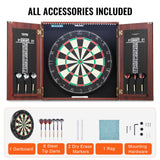 VEVOR Dartboard and Cabinet Set Official Size Complete Accessory Steel Tip Dart - Rear View
