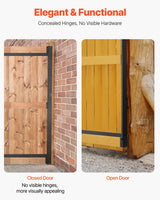 Gate Building Kit, Fits 152.4 to 243.8 cm Wide Openings, Up from 182.9 to 213.4 cm High Fence, Adjustable Gate Building Kit, Anti Sag Full Gate Frame Kit with Latch Lock, for Wooden Fence, Iron