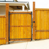 Gate Building Kit, Fits 152.4 to 243.8 cm Wide Openings, Up from 182.9 to 213.4 cm High Fence, Adjustable Gate Building Kit, Anti Sag Full Gate Frame Kit with Latch Lock, for Wooden Fence, Iron