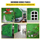 VEVOR Artificial Boxwood Panels, 20 PCS 20\"x20\" Boxwood Hedge Wall Panels, PE Artificial Grass Backdrop Wall 1.6\", Privacy Hedge Screen for Decoration of Outdoor, Indoor, Garden, Fence, and Backyar