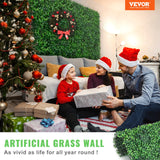 VEVOR Artificial Boxwood Panel UV 12pcs Boxwood Hedge Wall Panels Artificial Grass Backdrop Wall 20X20