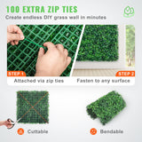VEVOR Artificial Boxwood Panel UV 12pcs Boxwood Hedge Wall Panels Artificial Grass Backdrop Wall 20X20