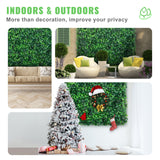 VEVOR Artificial Boxwood Panel UV 12pcs Boxwood Hedge Wall Panels Artificial Grass Backdrop Wall 20X20