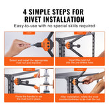 VEVOR Rivet Nut Tool, 16??Rivnut Tool Kit with 13PCS Metric and SAE Mandrels, 186PCS Rivet Nuts, M3, M4, 10-24, M5, M6, 1/4-20, 8-32, 5/16-18, M8, 3/8
