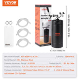 VEVOR Beer Growler Tap System, 4L Mini Keg, 304 Stainless Steel Pressurized Beer Growler, Keg Growler with Pressure Display, CO2 Regulator Faucet, Leak-Proof Ring For Draft, Homebrew, Craft Beer - Close-Up Angle