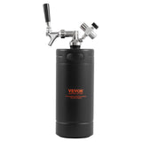 VEVOR Beer Growler Tap System, 4L Mini Keg, 304 Stainless Steel Pressurized Beer Growler, Keg Growler with Pressure Display, CO2 Regulator Faucet,