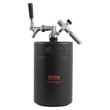VEVOR Beer Growler Tap System, 5L Mini Keg, 304 Stainless Steel Pressurized Beer Growler, Keg Growler with Pressure Display, CO2 Regulator Faucet,