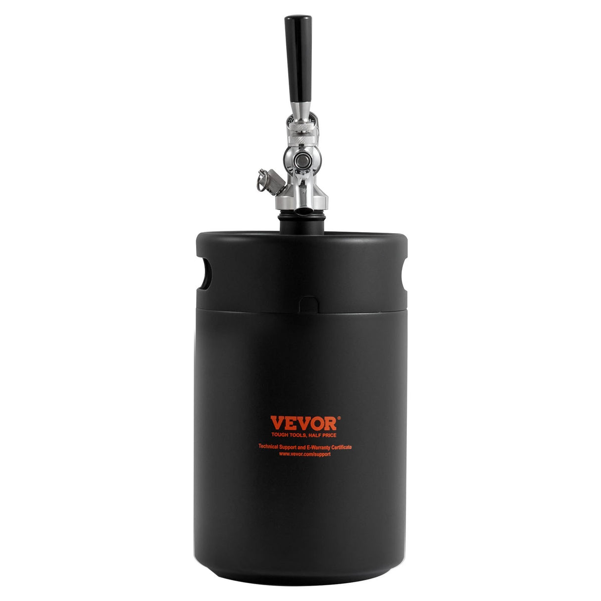 VEVOR Beer Growler Tap System, 5L Mini Keg, 304 Stainless Steel Pressurized Beer Growler, Keg Growler with Pressure Display, CO2 Regulator Faucet,