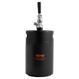 VEVOR Beer Growler Tap System, 5L Mini Keg, 304 Stainless Steel Pressurized Beer Growler, Keg Growler with Pressure Display, CO2 Regulator Faucet,