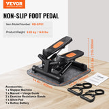 VEVOR Stair Stepper for Exercise at Home Mini Twist Stepper Resistance Band - Close-Up Angle