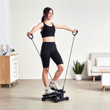VEVOR Stair Stepper for Exercise at Home Mini Twist Stepper Resistance Band - Low Angle