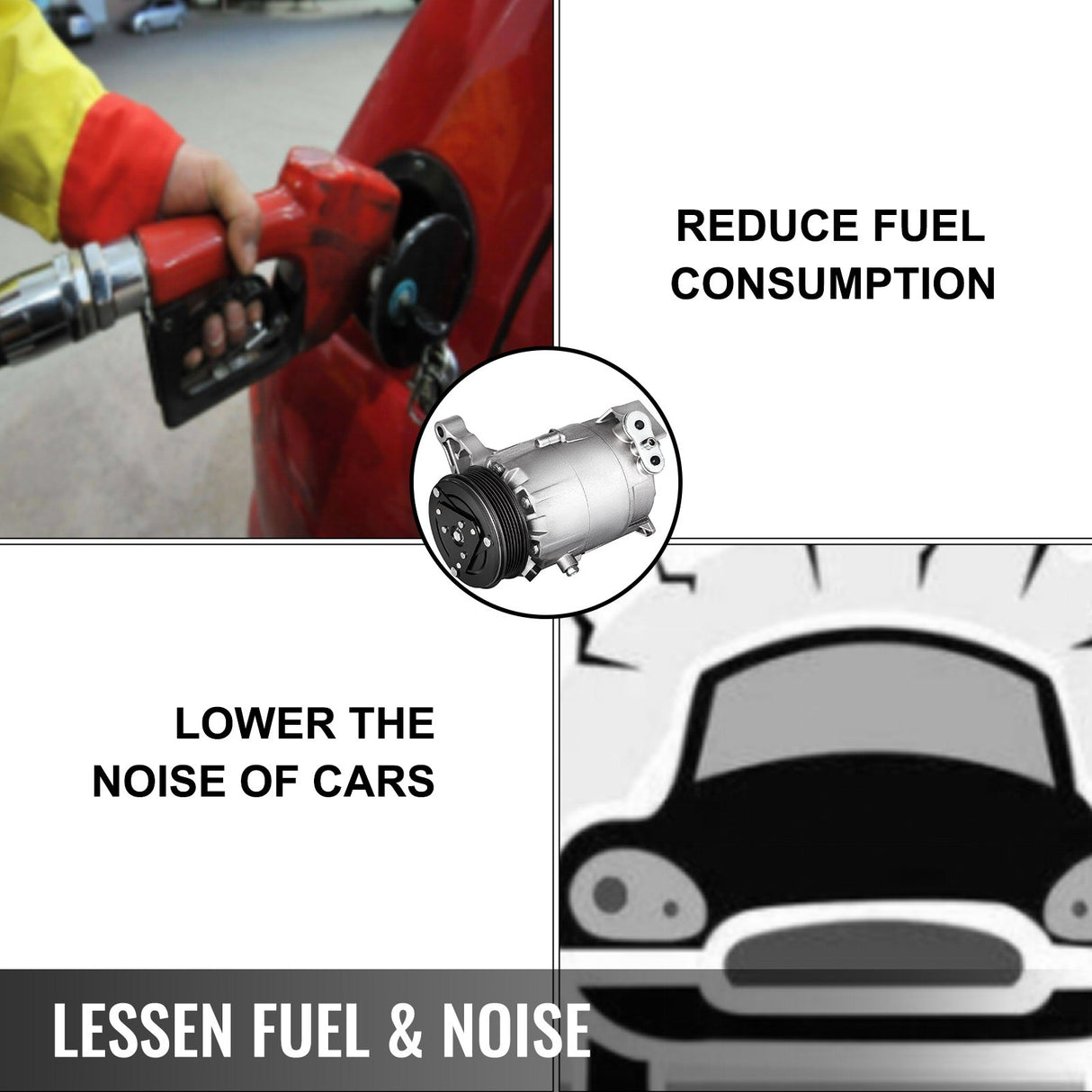 VEVOR A/C Compressor with Clutch Fit For 2006-2011 Chevrolet Impala / Monte Carlo / Malibu / Pontiac G6 3.5L 3.9L