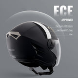 VEVOR 3/4-Face Motorcycle Helmet Motocross Helmet with Bluetooth Communication - Side View