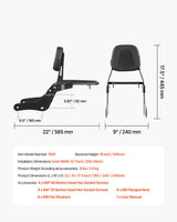 VEVOR Motorcycle Backrest Sissy Bar with Luggage Rack for Honda Rebel 2017-2022 - Close-Up Angle