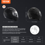 VEVOR Unmasked Motorcycle Helmet Motocross Helmet with Bluetooth Communication - Front View