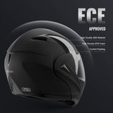 VEVOR Unmasked Motorcycle Helmet Motocross Helmet with Bluetooth Communication - Side View