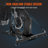 VEVOR Motorcycle Wheel Chock Upright, 816.5 kg Capacity, Heavy-duty Steel Motorcycle Front Wheel Stand with 6 Adjustable Holes, For 381-558.8 mm Off-Road Motorcycles, Standard Motorcycles - Top-Down View