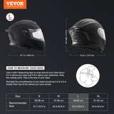VEVOR Full Face Motorcycle Helmet Motocross Helmet with Bluetooth Slot - Front View