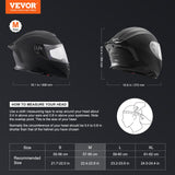 VEVOR Full Face Motorcycle Helmet Motocross Helmet with Bluetooth Slot - Front View