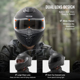 VEVOR Full Face Motorcycle Helmet Motocross Helmet with Bluetooth Slot - Top-Down View