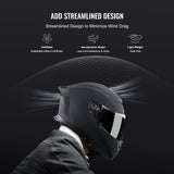 VEVOR Full Face Motorcycle Helmet Motocross Helmet with Bluetooth Slot - 45-Degree Angle