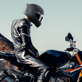 VEVOR Full Face Motorcycle Helmet Motocross Helmet with Bluetooth Slot - Low Angle