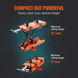 VEVOR Motorcycle Lift Scissor Jack Stand 1100 Lb with Saddle ATV Lift Dirt Bike - Rear View