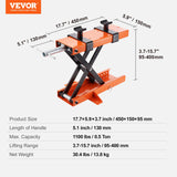VEVOR Motorcycle Lift Scissor Jack Stand 1100 Lb with Saddle ATV Lift Dirt Bike - Close-Up Angle